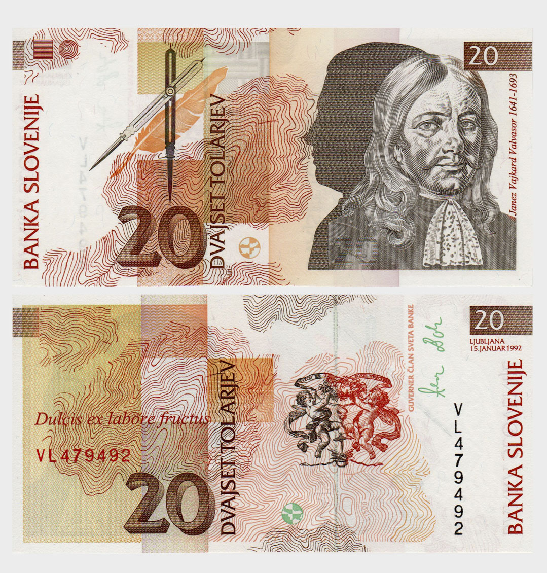 #ED1328 - Slovenia 1992 - 20 Tolarjev - Image 1