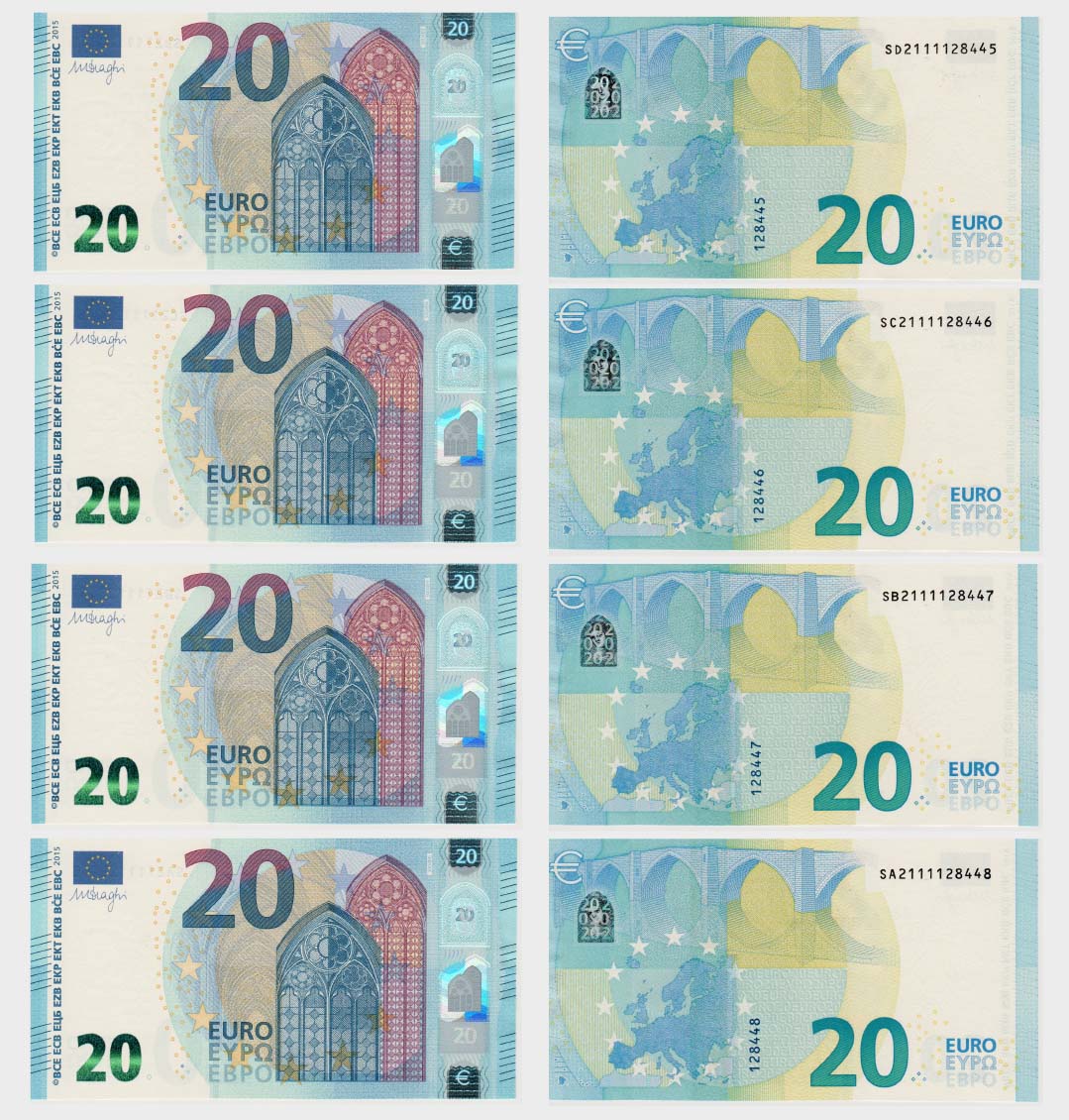 #ED1064 - Euro 2015 - 4x 20 Euro - RARE - Image 1