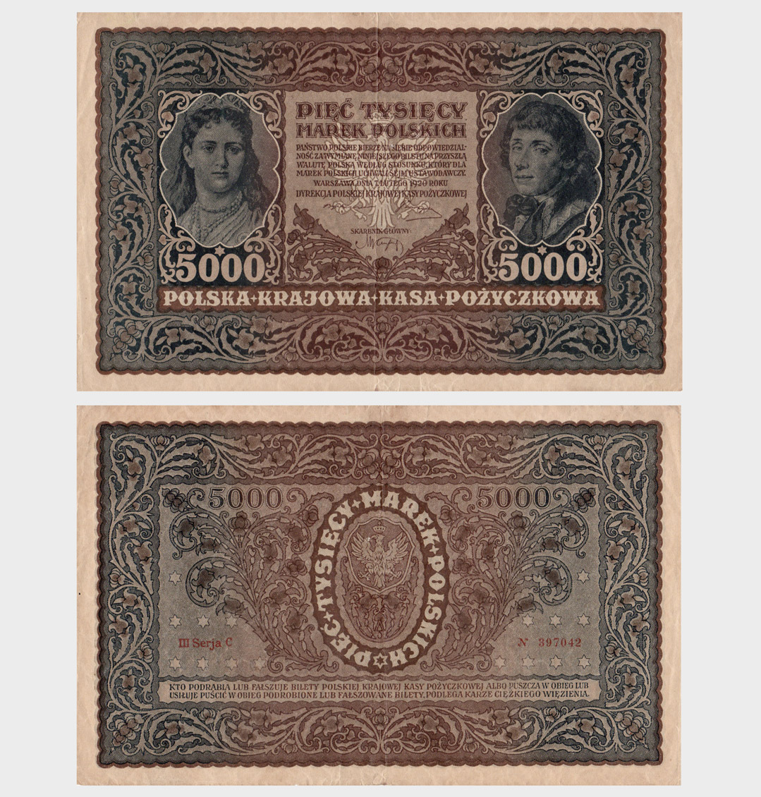 #ED147 - Poland 1920 - 5000 Marek - Image 1