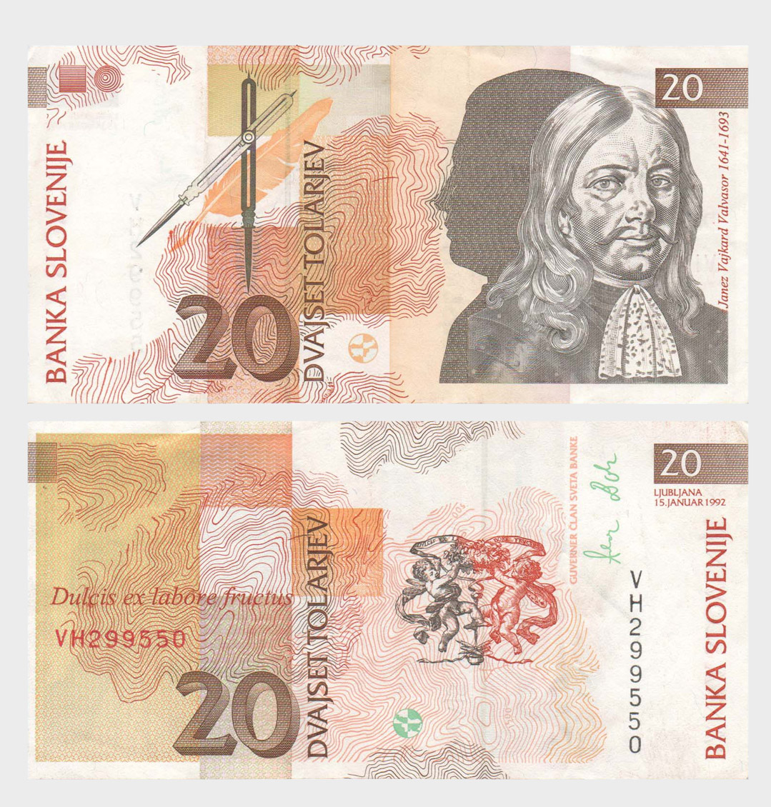 #ED1164 - Slovenia 1992 - 20 Tolarjev - Image 1