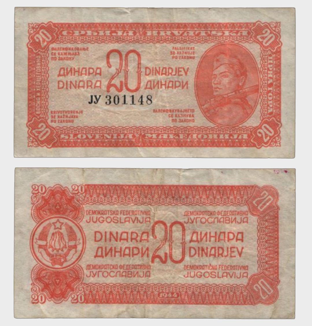 #CO1940 - Yugoslavia 1944 - 20 Dinara - Image 1