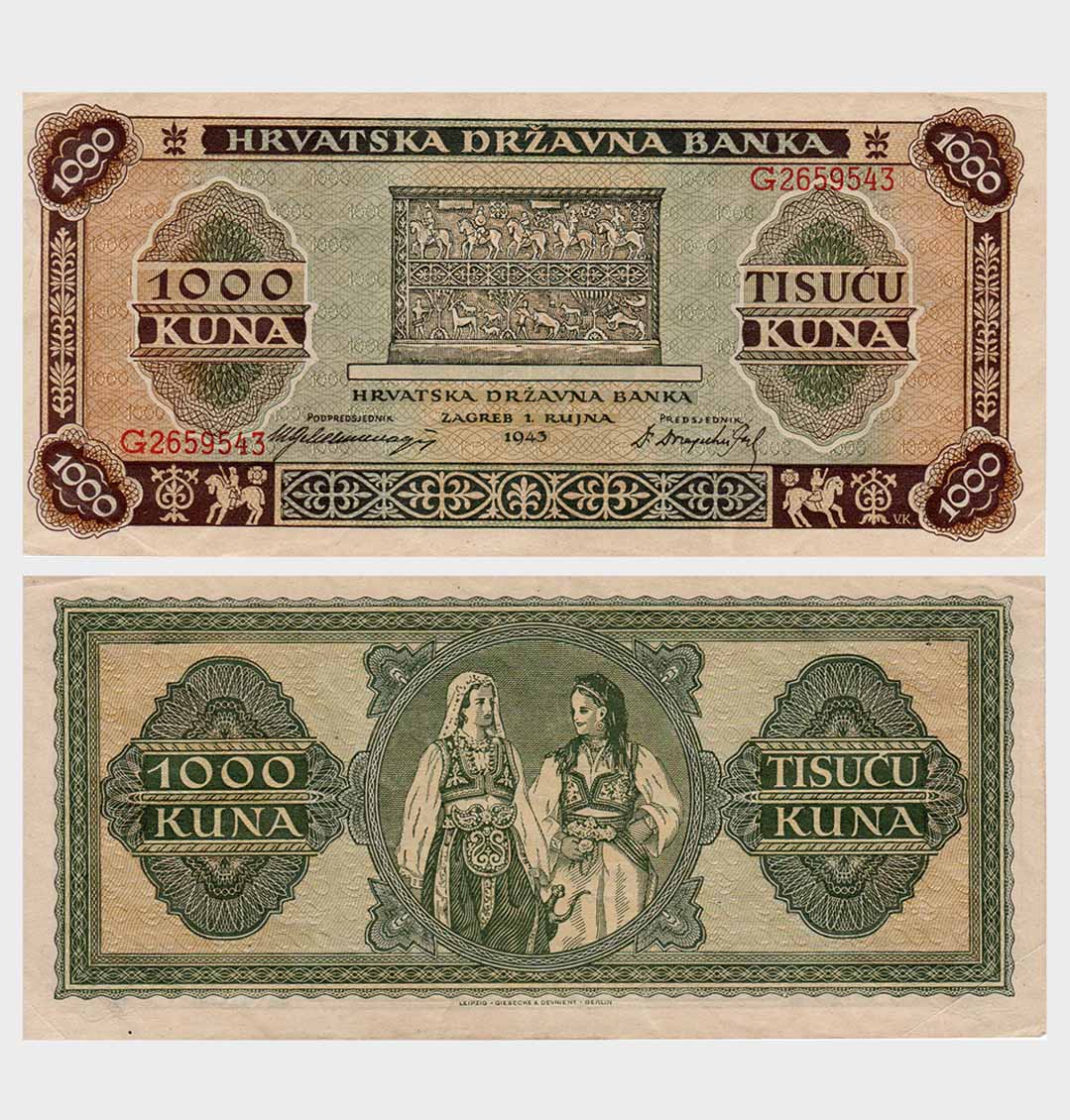 #ED1969 - Croatia 1943 - 1000 Kuna - Image 1