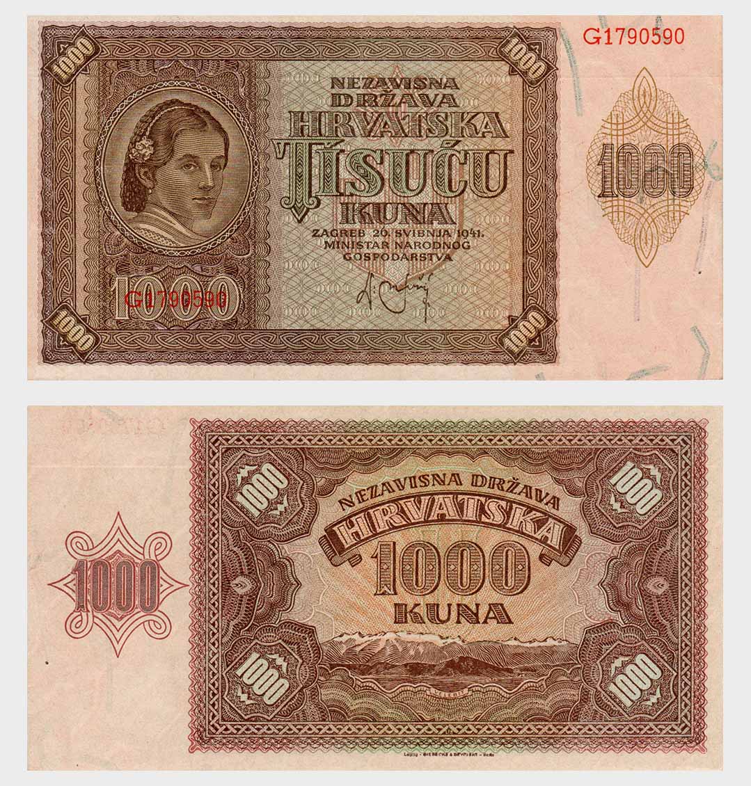 #ED2062 - Croatia 1941 - 1000 Kuna - Image 1