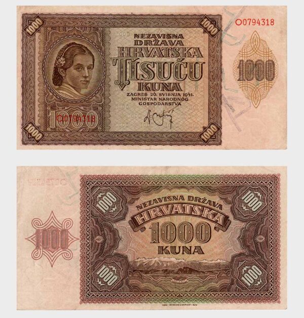 Croatia - 26.05.1941 – 1000 Kuna
