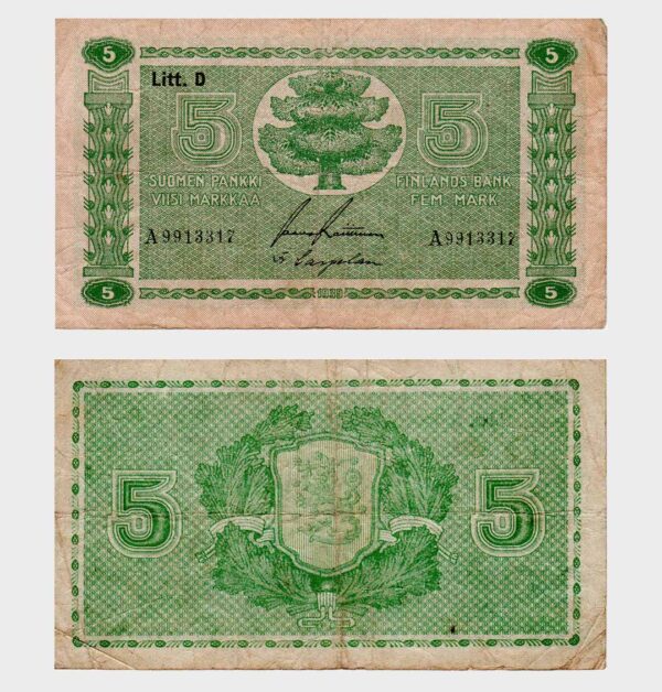 Finalnd - 1939 (42-45) - 5 Markkaa
