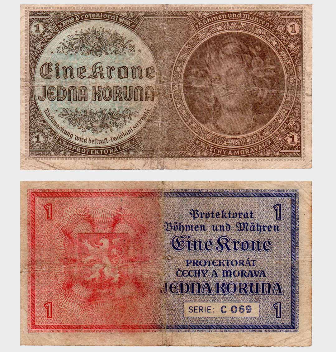 #ED2174 - Bohemia and Moravia - 1940 - 1 Koruna Bohemia and Moravia - 1940 - 1 Koruna