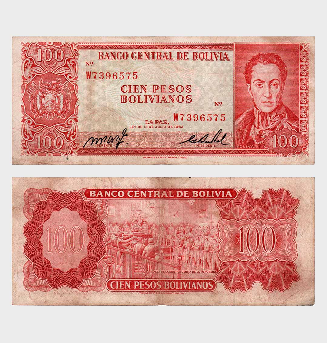 13.07.1962 – 100 Pesos Bolivianos – Eddy Museu WPM