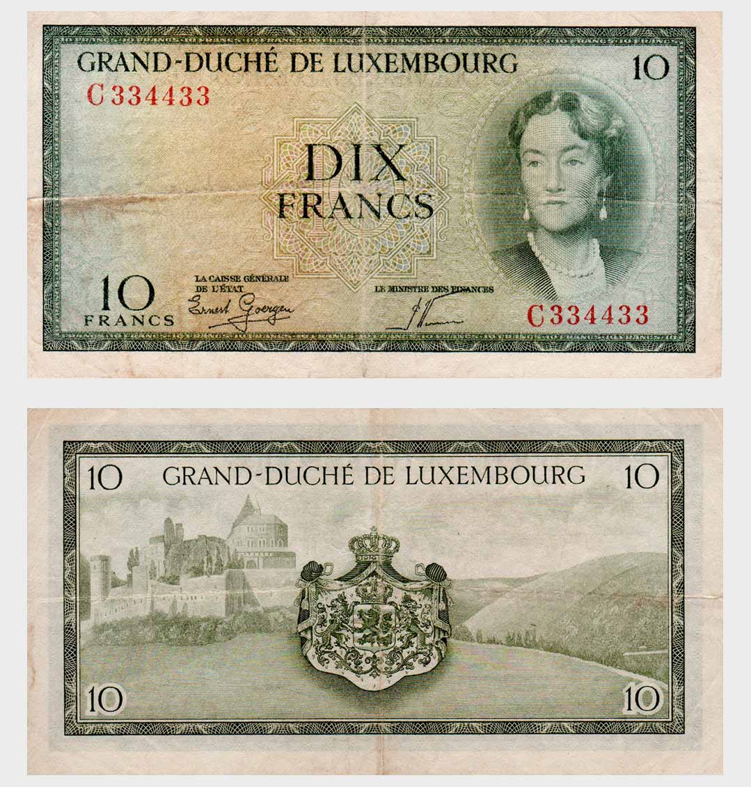 #ED2546 - Luxembourg 1954 - 10 Francs - RADAR - Image 1