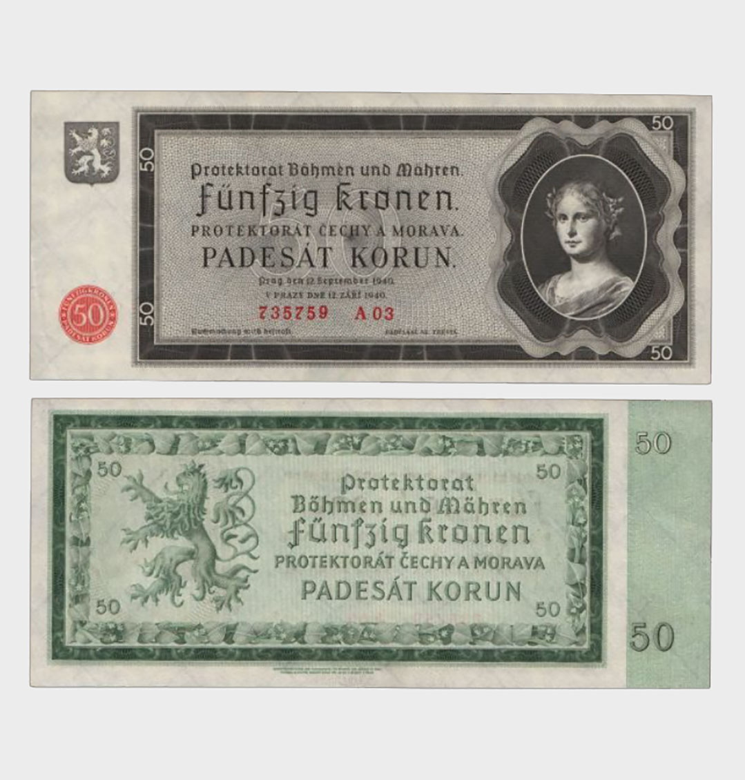 #CO2520 - Bohemia and Morava 1940 - 50 Korun - Image 1