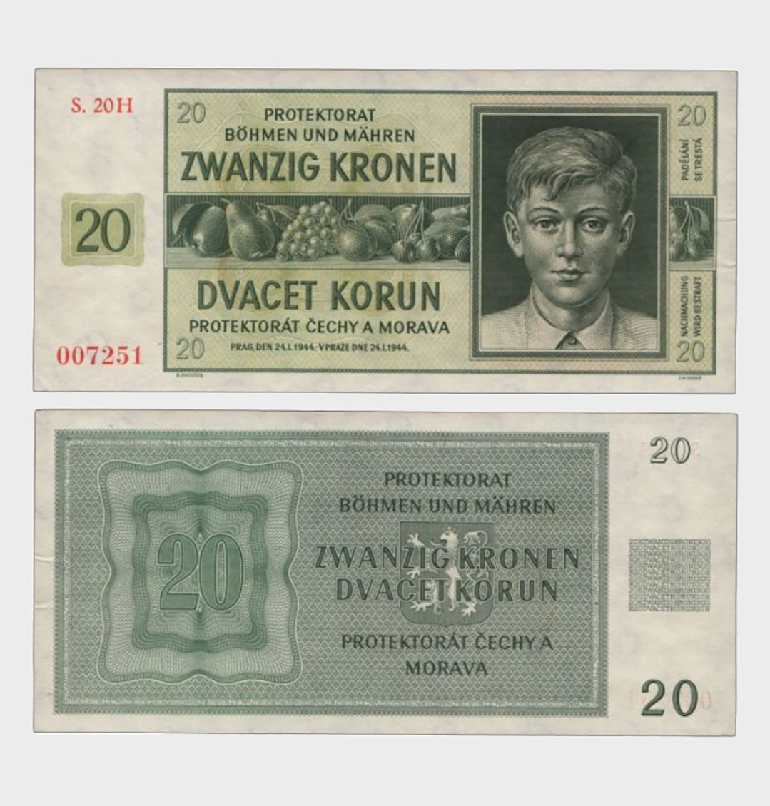 #CO2534 - Bohemia and Morava 1944 - 20 Korun - Image 1
