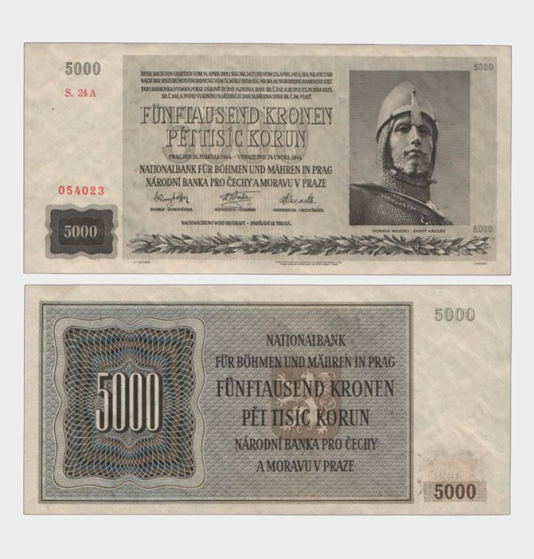 #CO2537 - Bohemia and Morava 1944 - 5000 Korun - Image 1