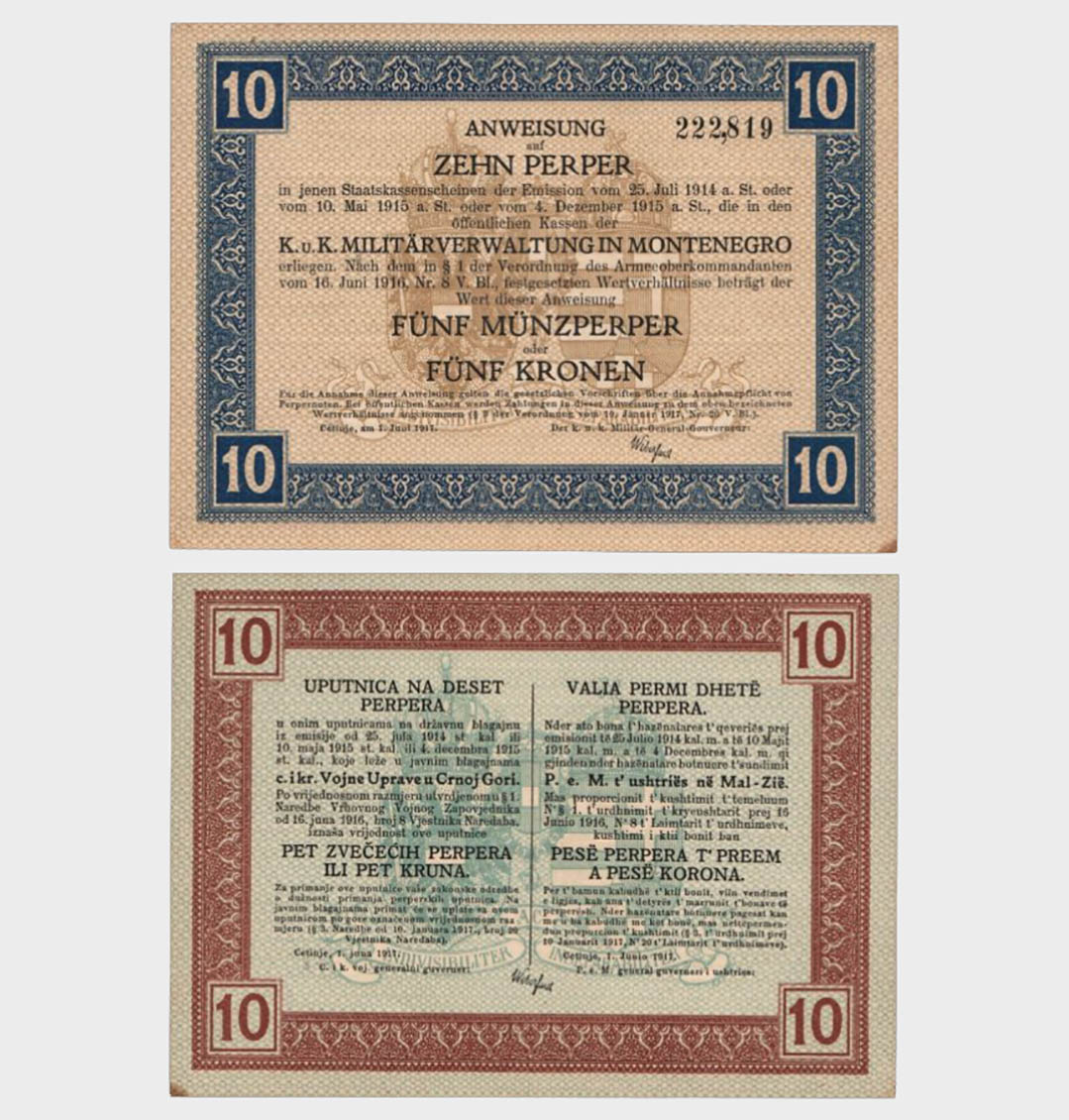 #CO2538 - Montenegro 1917 - 10 Perper - Image 1