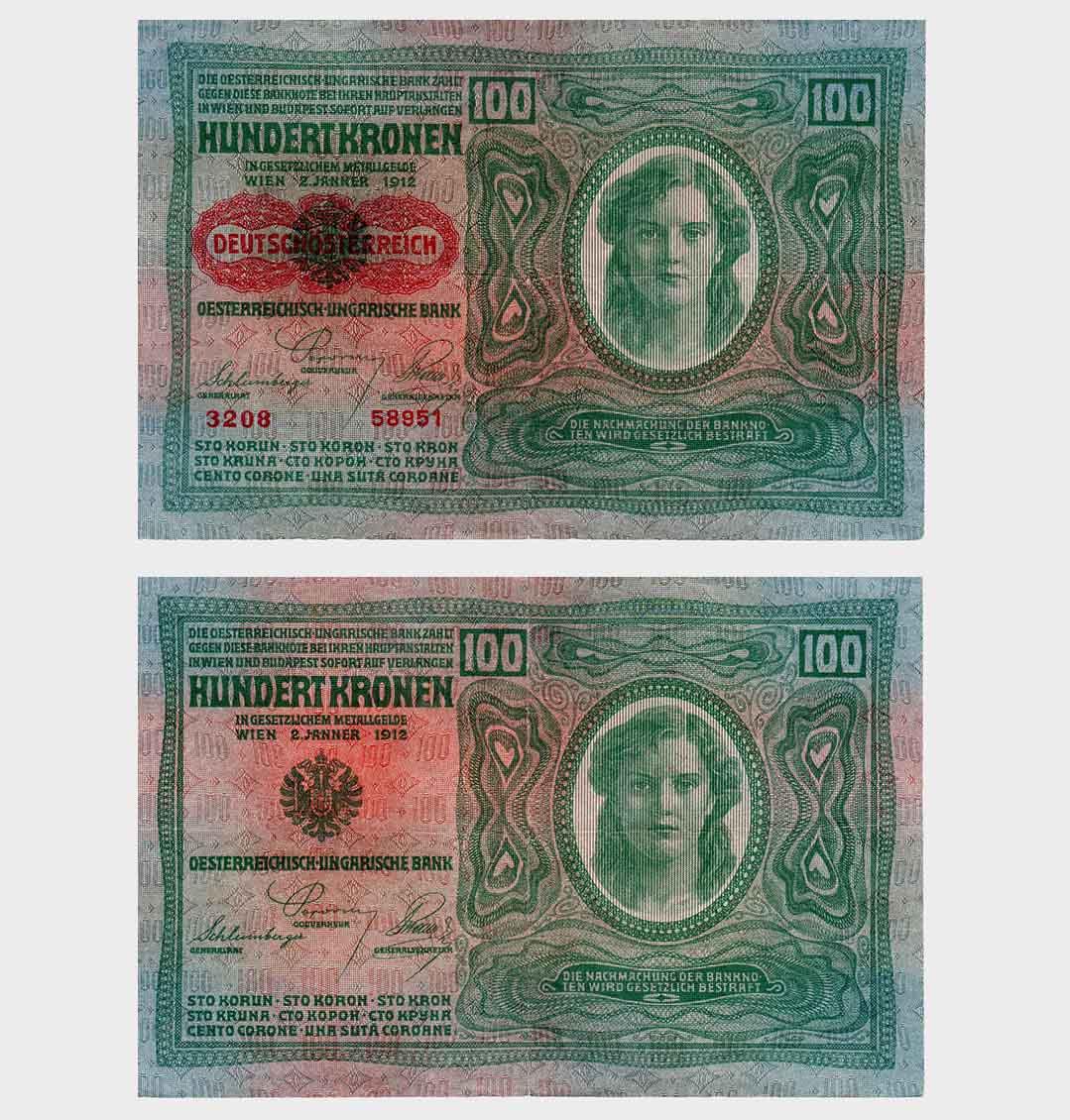 #ED2635 - Austria 1912 (1919) - 100 Kronen - Image 1