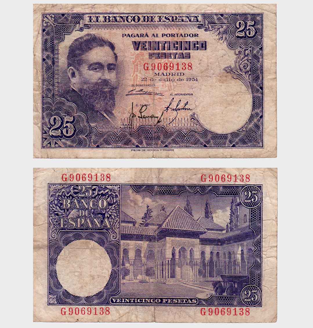 #ED2812 - Spain 1954 - 25 Pesetas - Image 1
