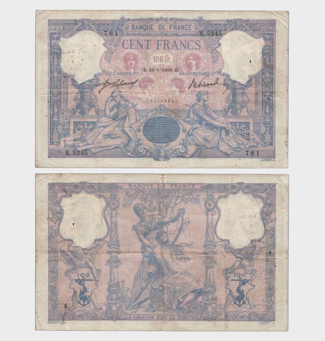 #CO3133 - France 1909 - 100 Francs - Image 1