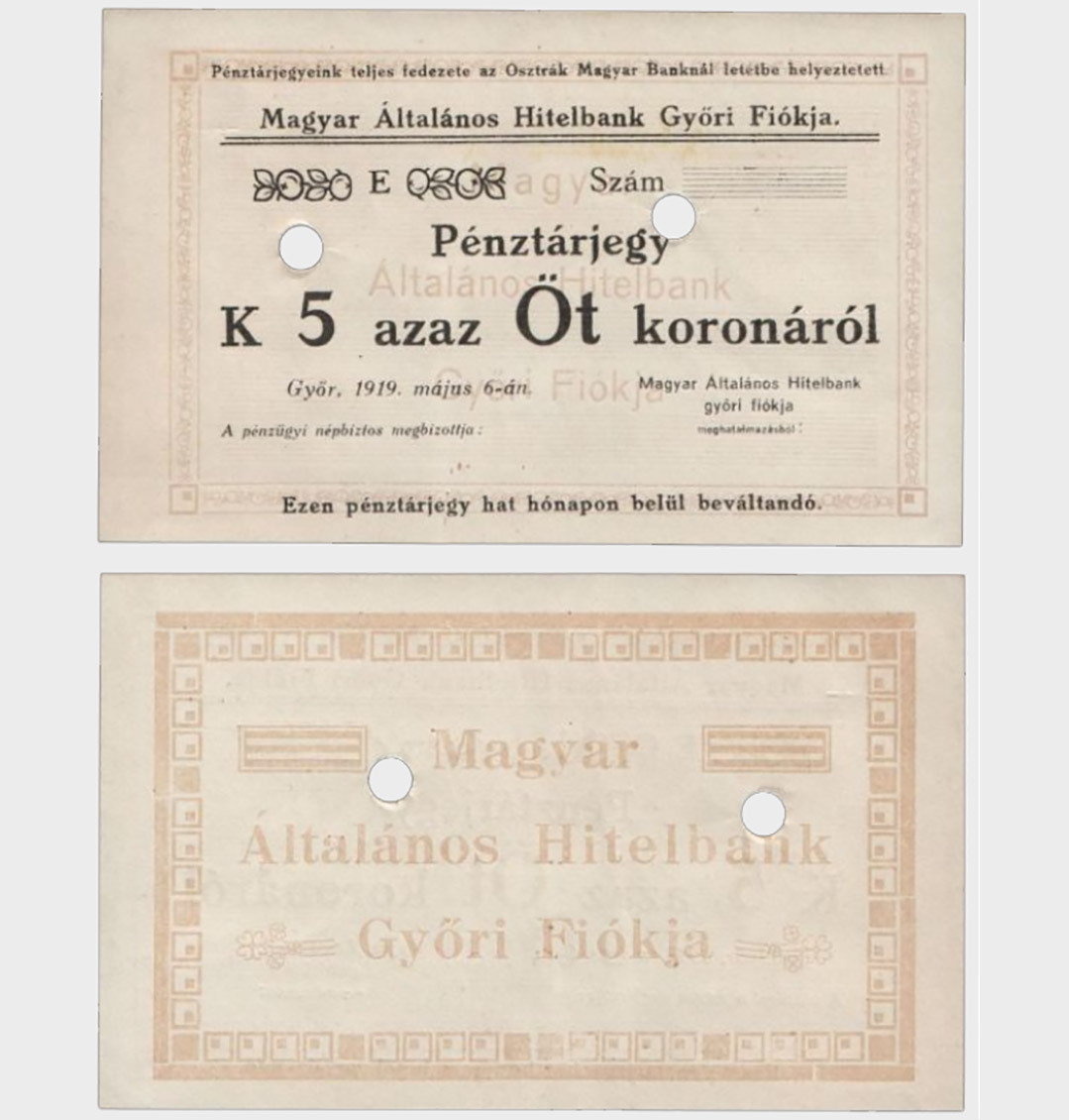 #CO3377 - Hungary 1919 - 5 Korona - Image 1