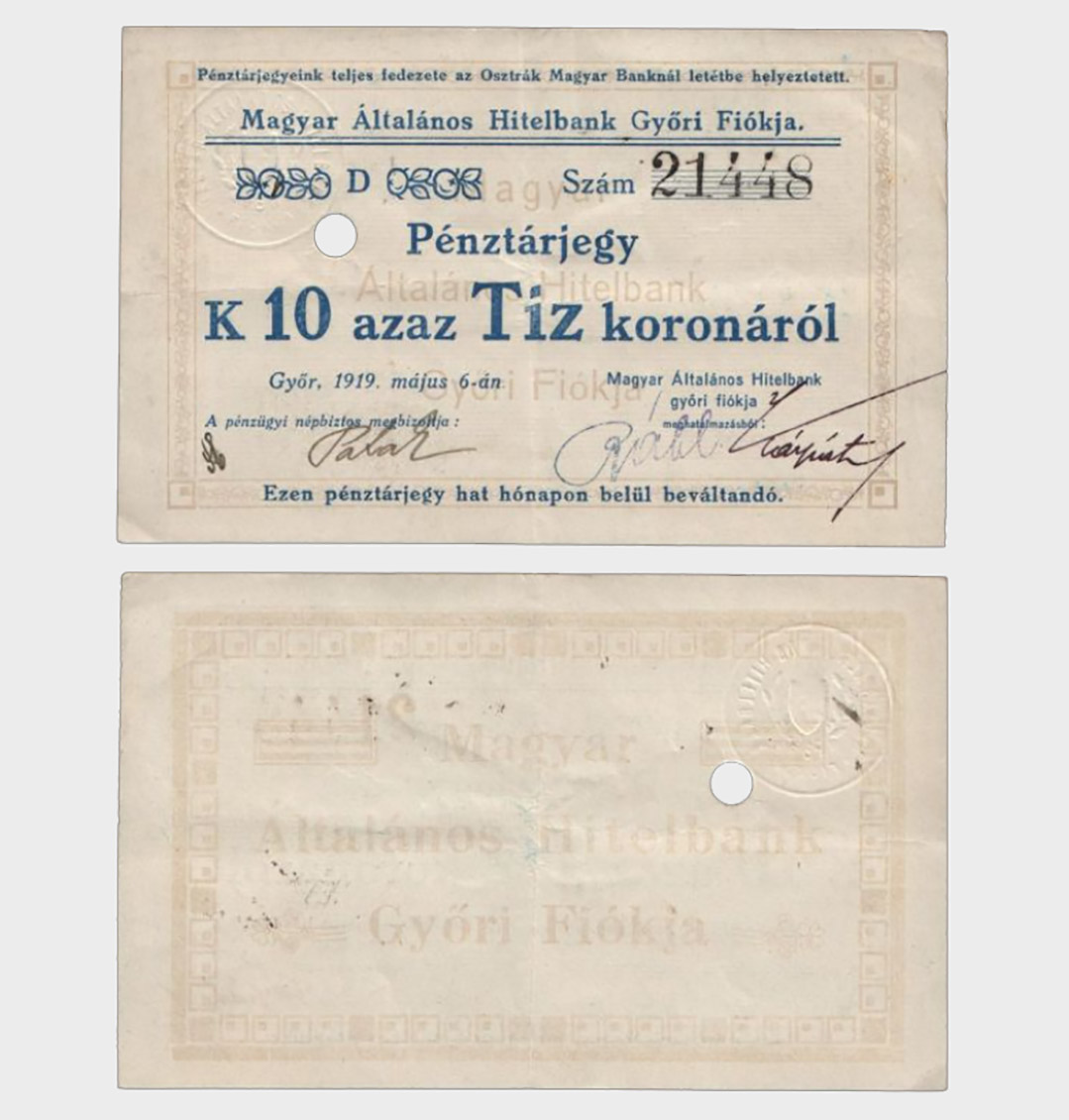 #CO3378 - Hungary 1919 - 10 Korona - Image 1