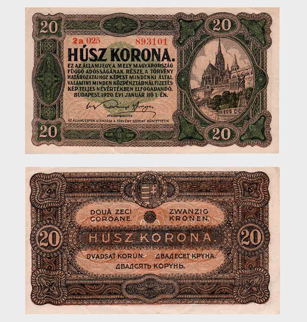 #ED3002 - Hungary 1920 - 20 Korona - Image 1