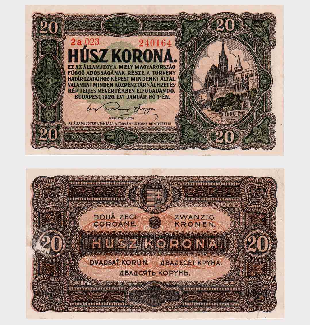#ED3164 - Hungary 1920 - 20 Korona - Image 1