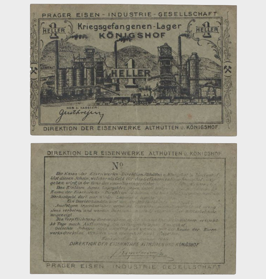 #CO4148 - Austria P.O.W Camp 1916 - 1 Heller - Image 1