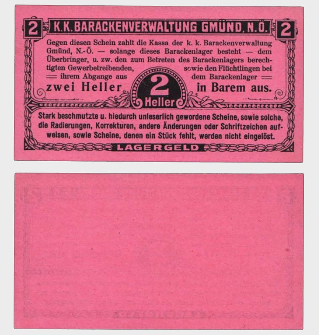 #CO4255 - POW Camp - Austro-Hungary - 1 191? - 2 Heller - Image 1