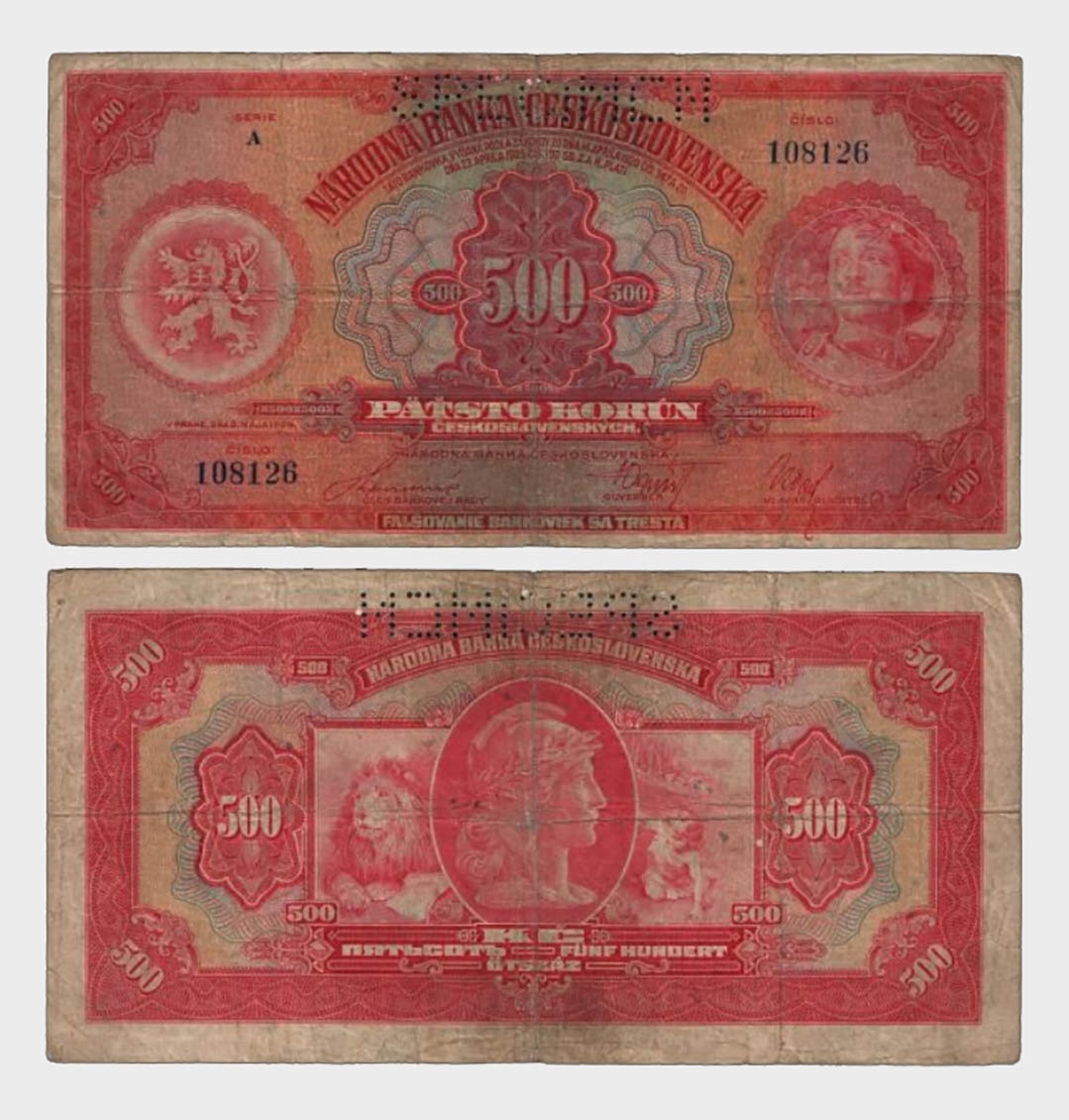 #CO4328 - Czechoslovakia 1929 - 500 Korun - SPECIMEN - Image 1