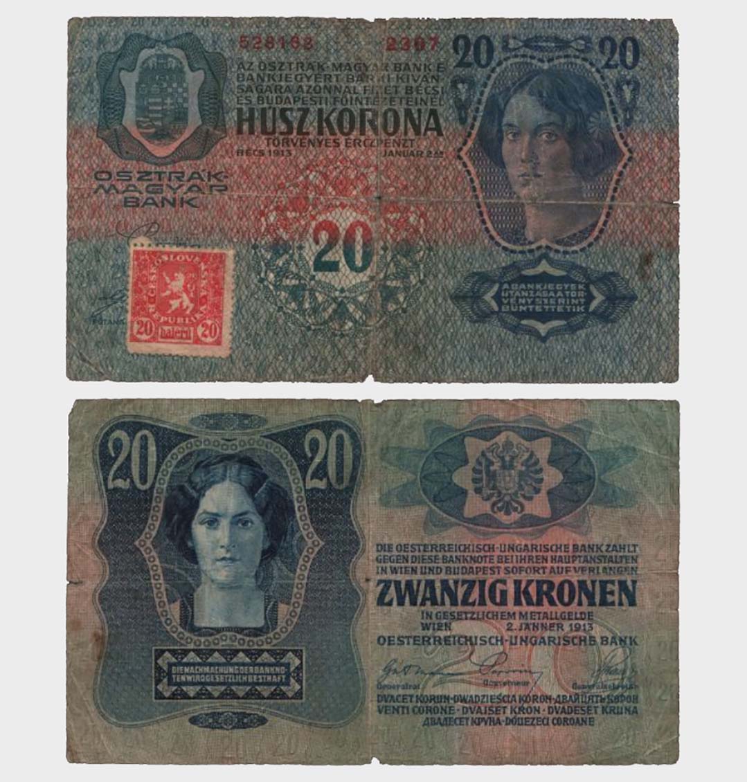 #CO4971 - Czechoslovakia 1913 (1919) - 20 Korun - Image 1