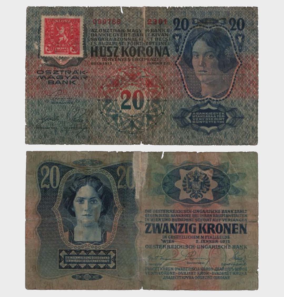 #CO4973 - Czechoslovakia 1913 (1919) - 20 Korun - Image 1