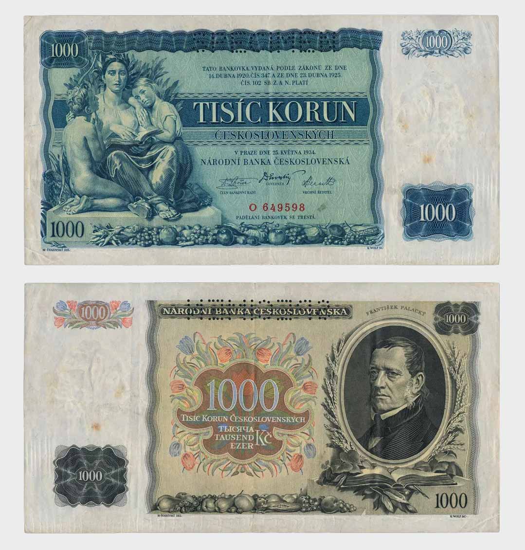 #ED3832 - Czechoslovakia - 1 1934 - 1000 Korun - Image 1