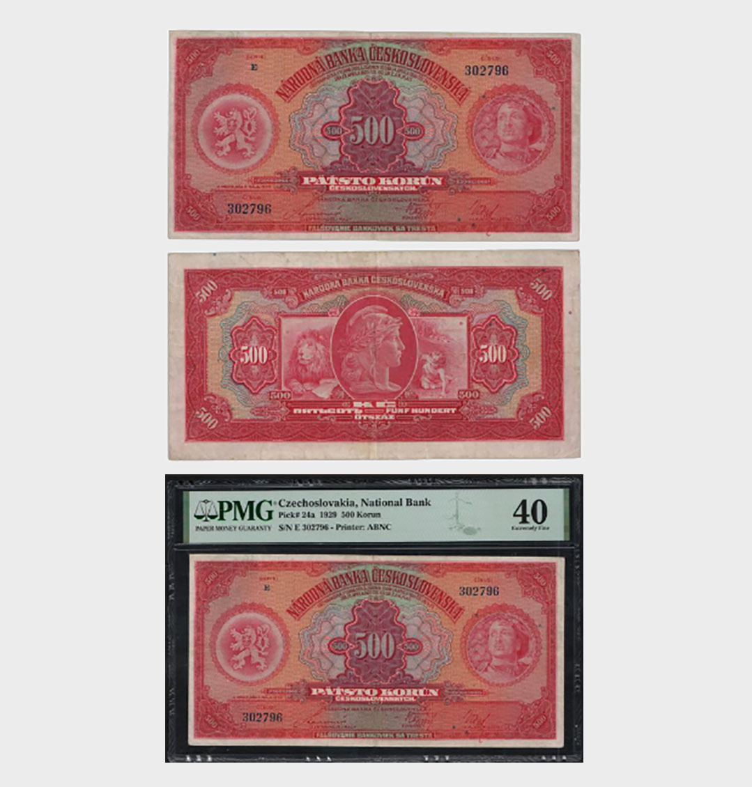 #CO5192 - Czechoslovakia 1929 - 500 Korun - PMG - Image 1