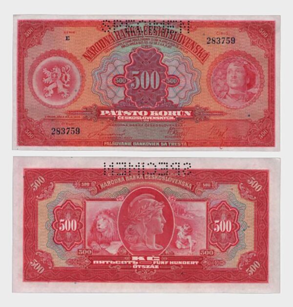 1929 - 500 Korun - SPECIMEN