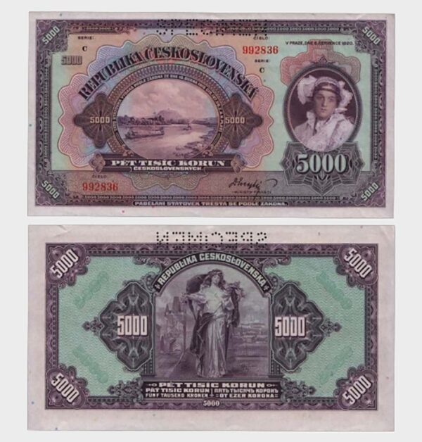 1920 - 5000 Korun - SPECIMEN