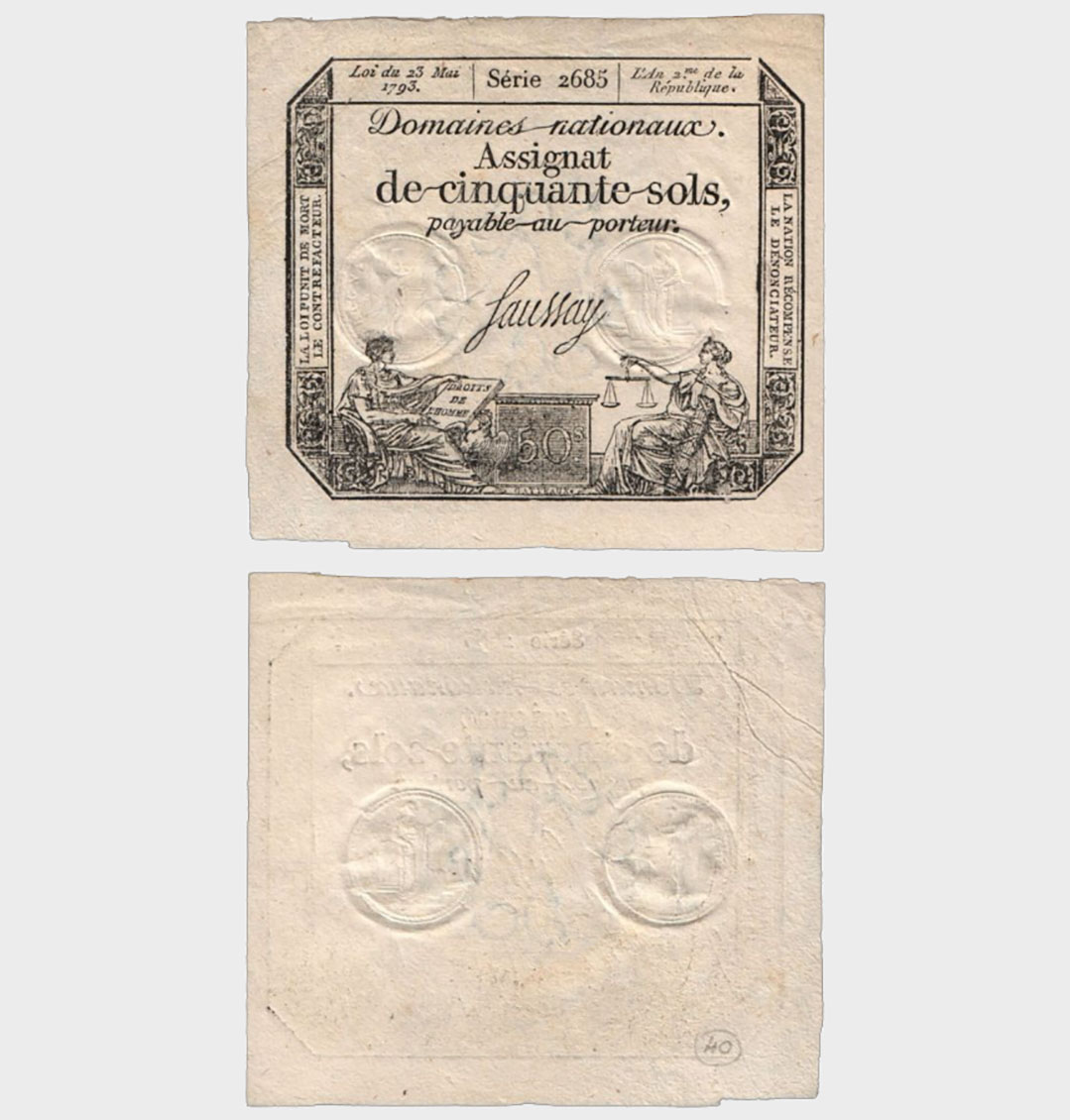 #CO5557 - France - 1 1793 - 50 Sols - Image 1