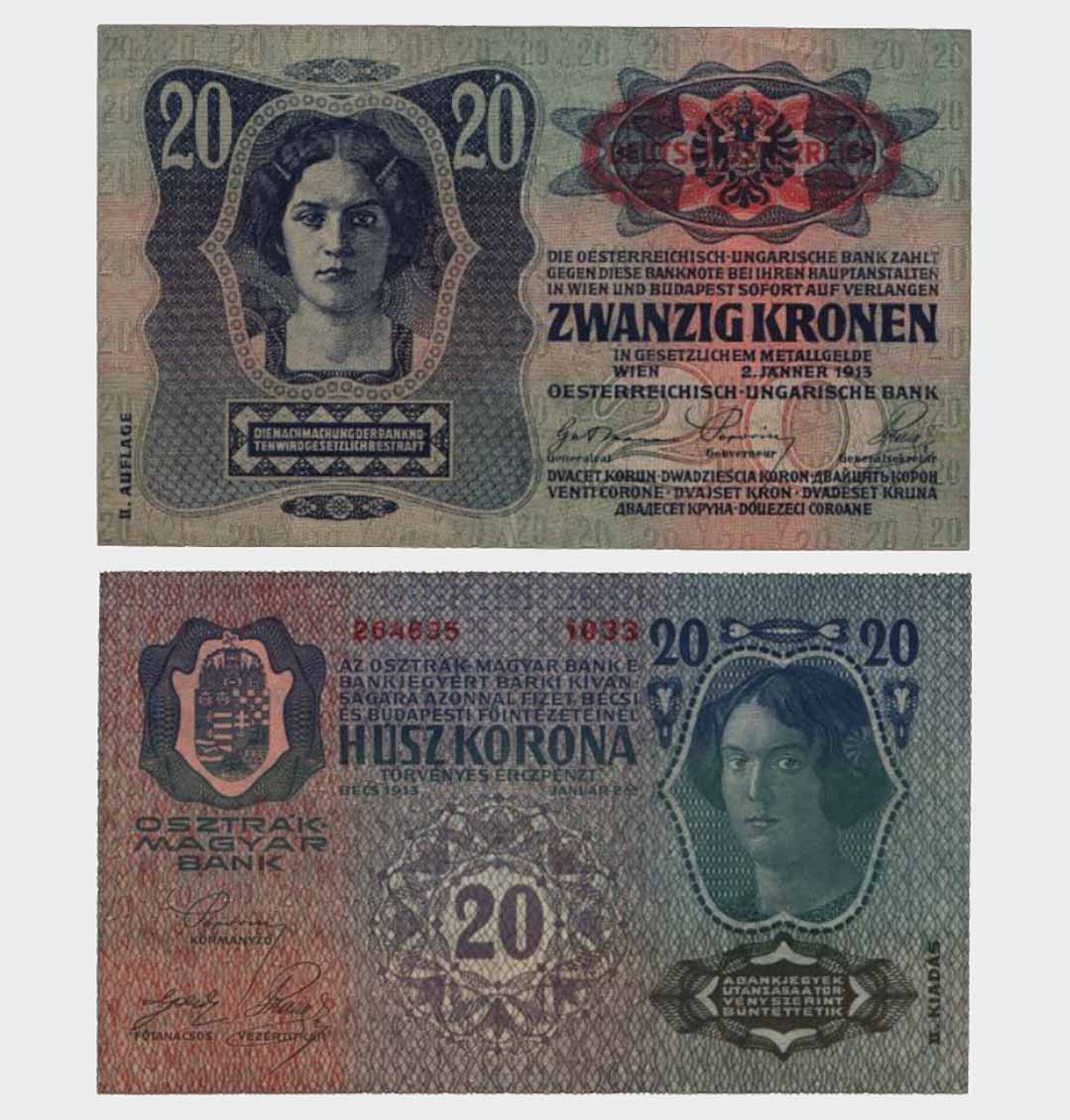 #CO5822 - Austro-Hungary 1913 (1919) - 20 Kronen - Image 1