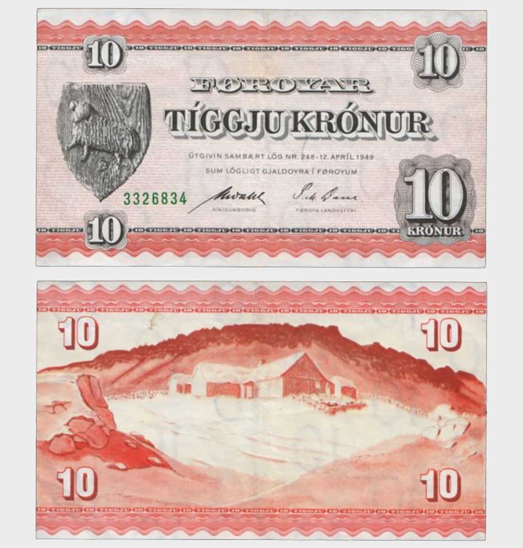 #CO6016 - Faroe Islands 1954 - 10 Kronur - Image 1