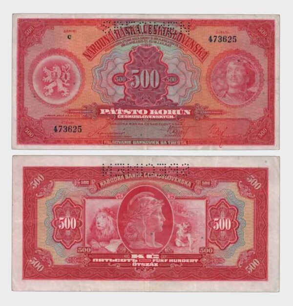 1929 - 500 Korun - SPECIMEN