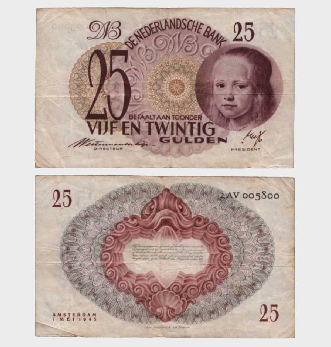 #CO6821 - Netherlands 1945 - 25 Gulden - Image 1
