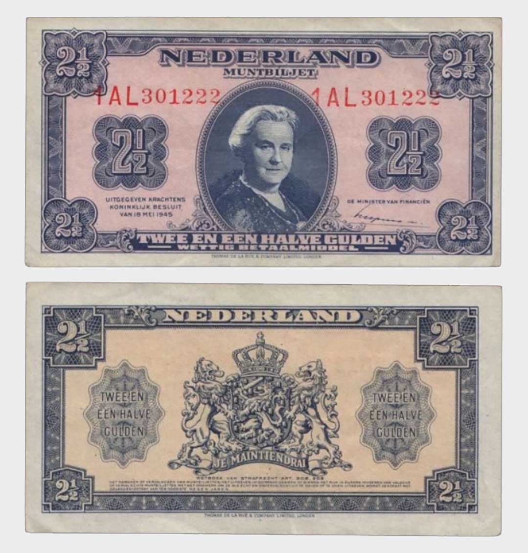 #CO6851 - Netherlands 1945 - 2 1/2 Gulden - Image 1