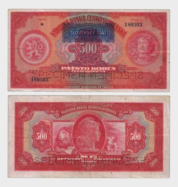1929 (1939) - 500 Korun - SPECIMEN