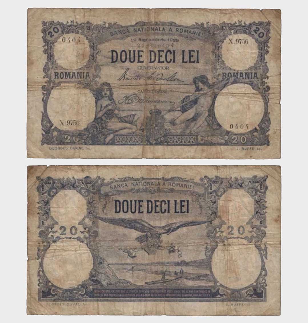 #CO7333 - Romania 1929 - 20 Lei - Image 1