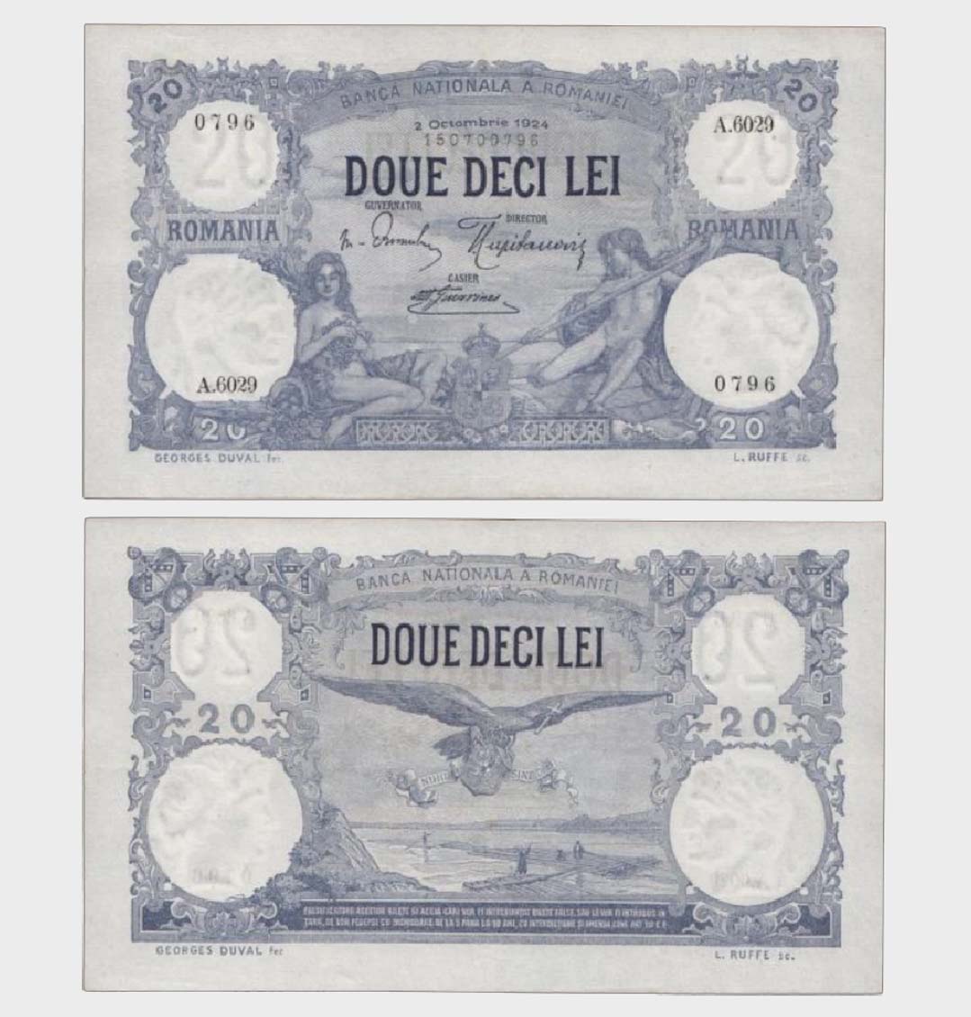 #CO7336 - Romania 1924 - 20 Lei - Image 1