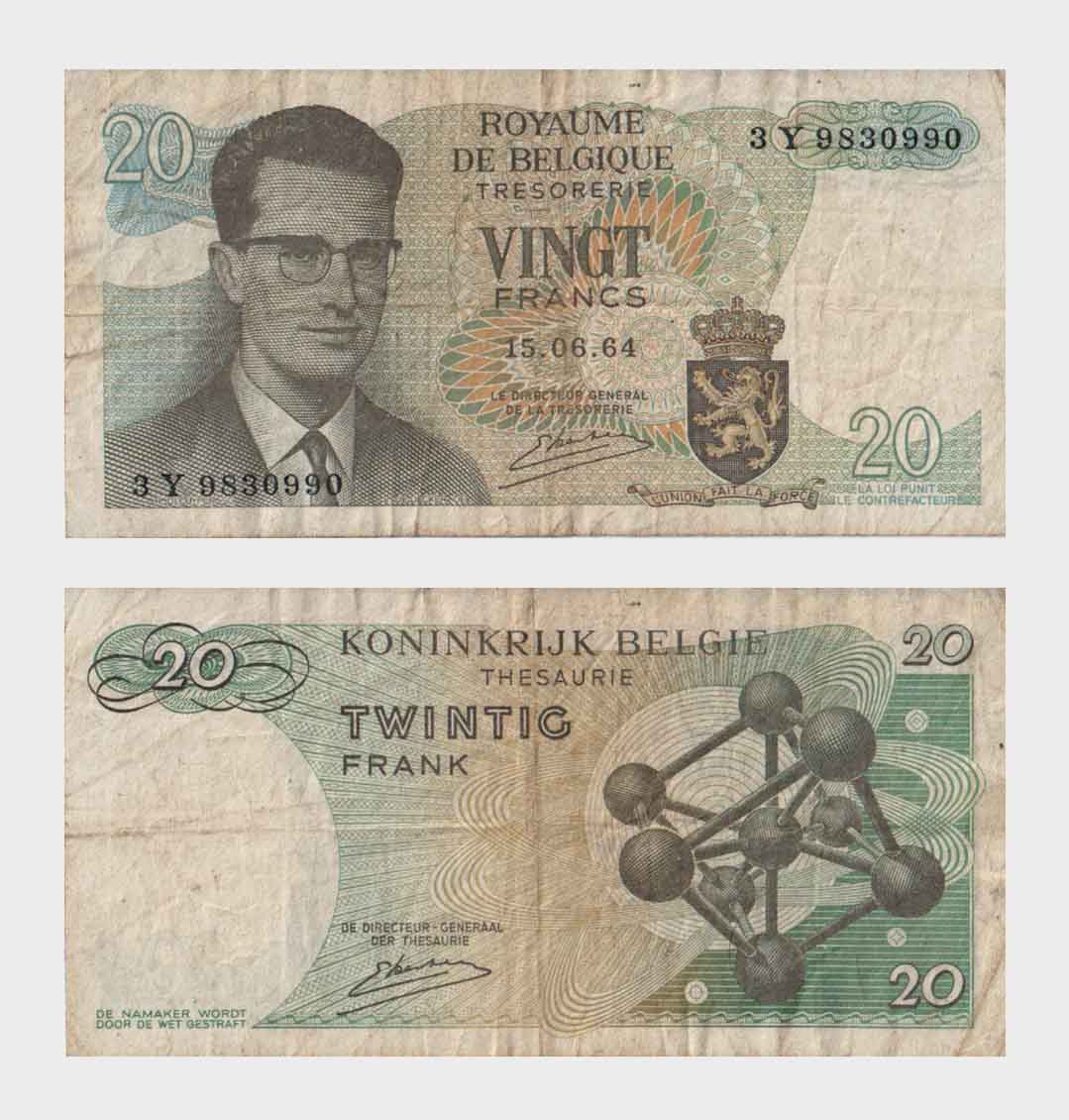 #ED5318 - Belgium 1964 - 20 Francs - Image 1