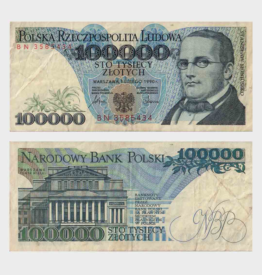 #ED5347 - Poland 1990 - 100.000 Zlotych - Image 1