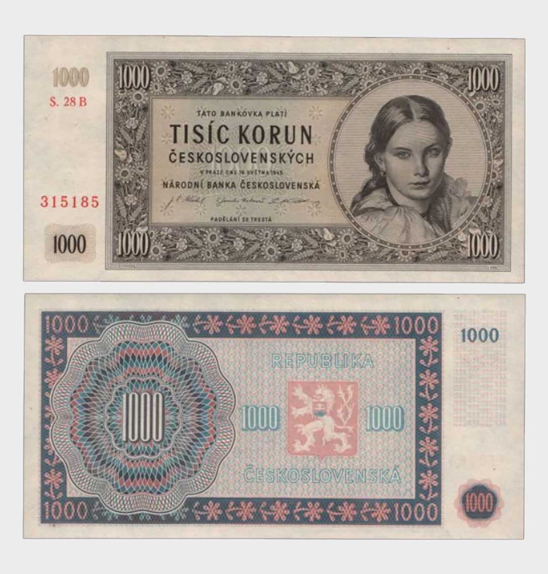 #CO7998 - Czechoslovakia 1945 - 1000 Korun - Image 1